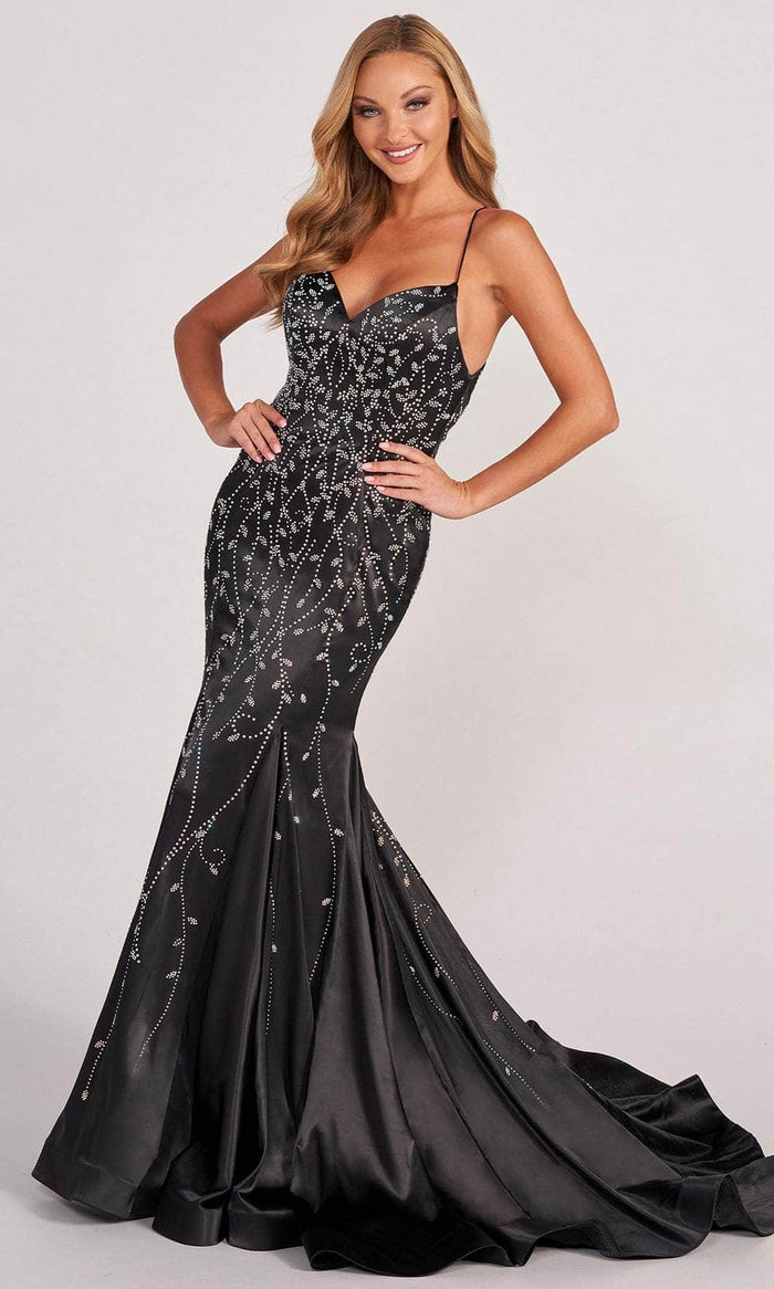 Colette By Daphne CL2043 - Sleeveless Mermaid Evening Gown Prom Dresses 00 / Black