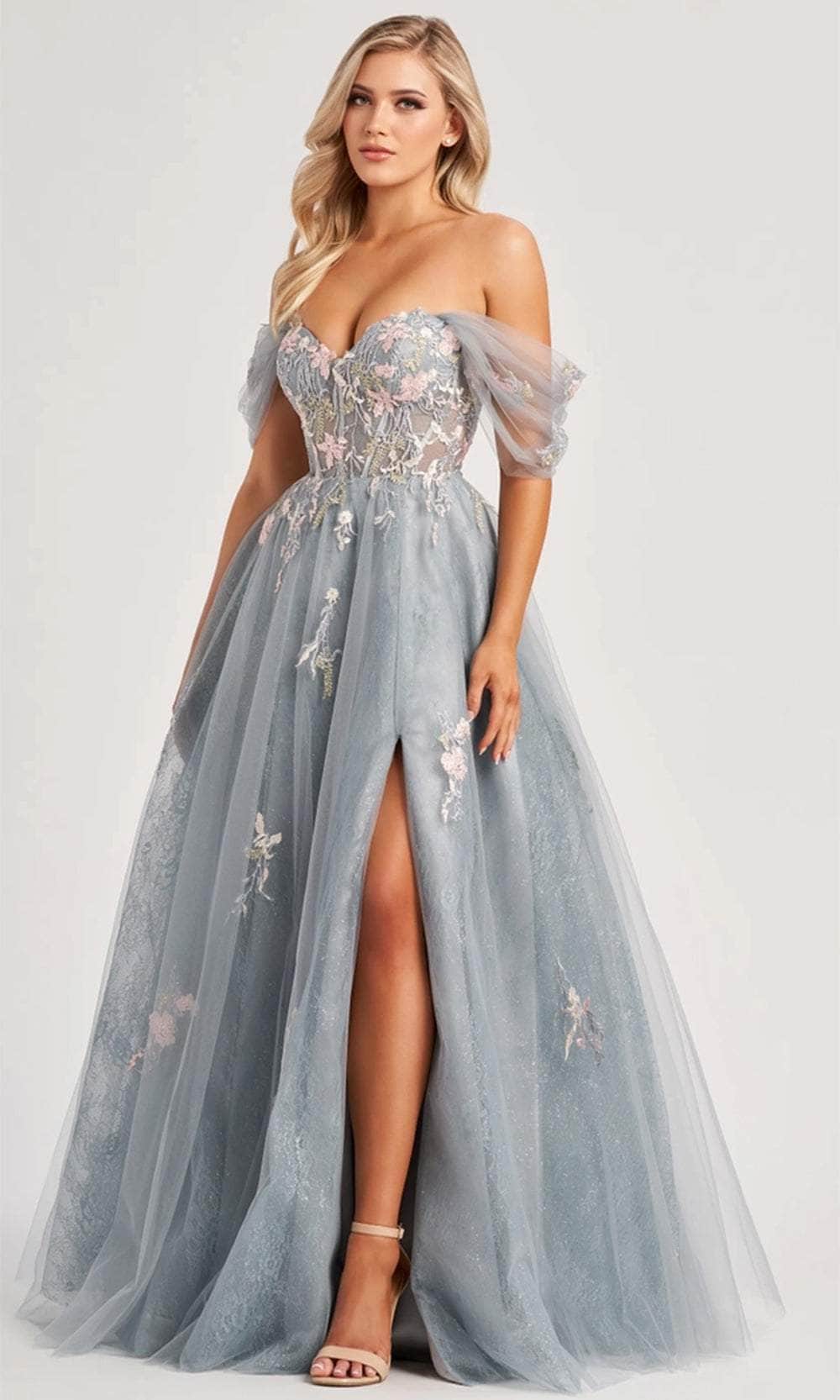 Colette By Daphne CL8150 - Long Tulle, Lace Appliques, Accent Stones, Glitter Lace, Crinoline, Satin Lining A-line Dress