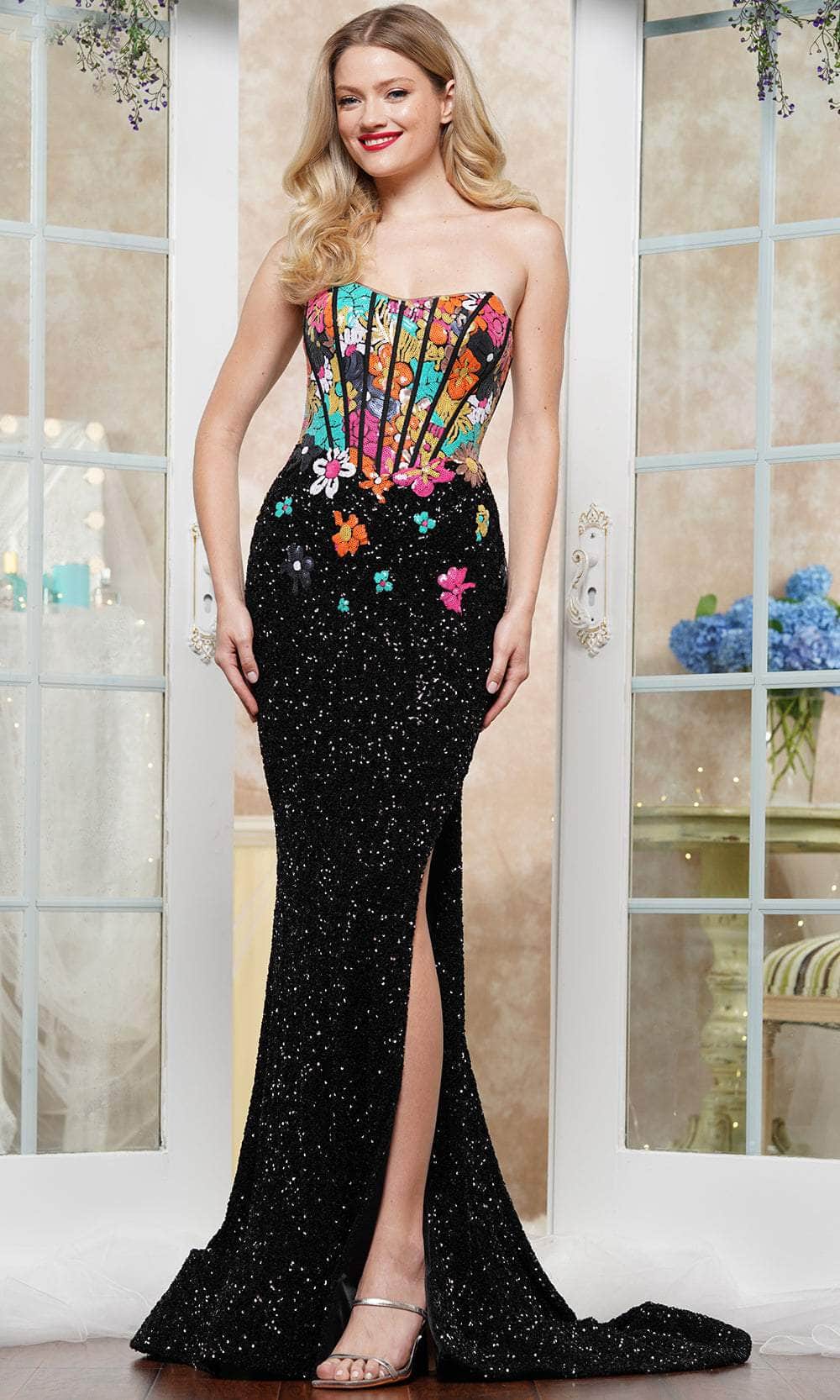 sequin scoop neck dress Clarisse 811236 Sequins Scoop Neck Sleeveless Long Dress