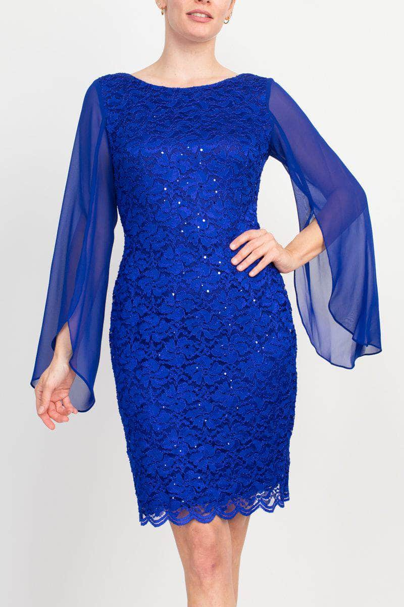 Connected Apparel TBM21590M1 - Split Sleeves Lace Dress Connected Apparel TBM21590M1 - Split Sleeves Lace Dress