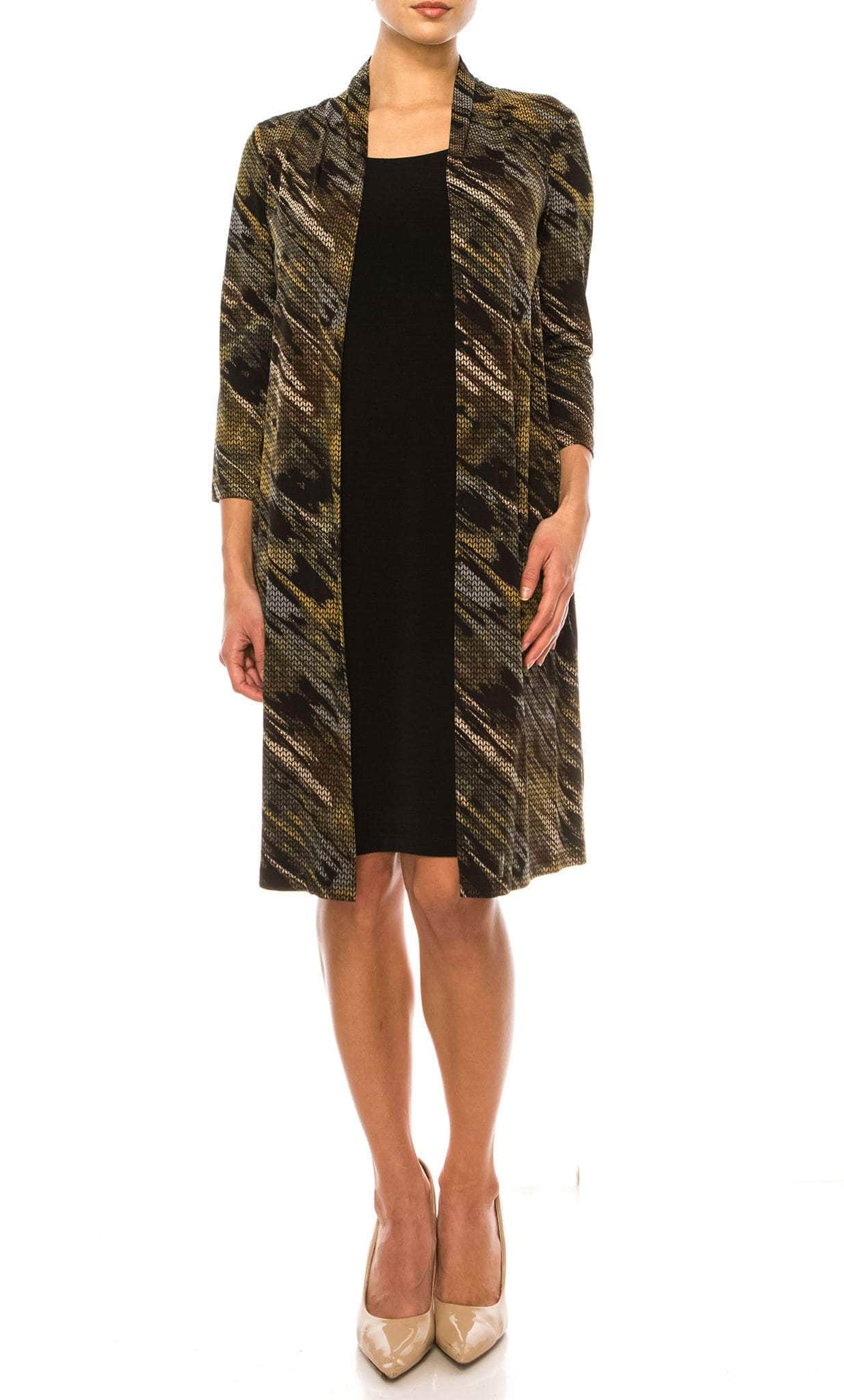 Connected Apparel TGL70975 - Abstract Print Faux Jacket Dress Connected Apparel TGL70975 - Abstract Print Faux Jacket Dress