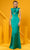 Cristallini Serenity CA02 - Cap Sleeve Crisscross Evening Gown Special Occasion Dress XS / Green