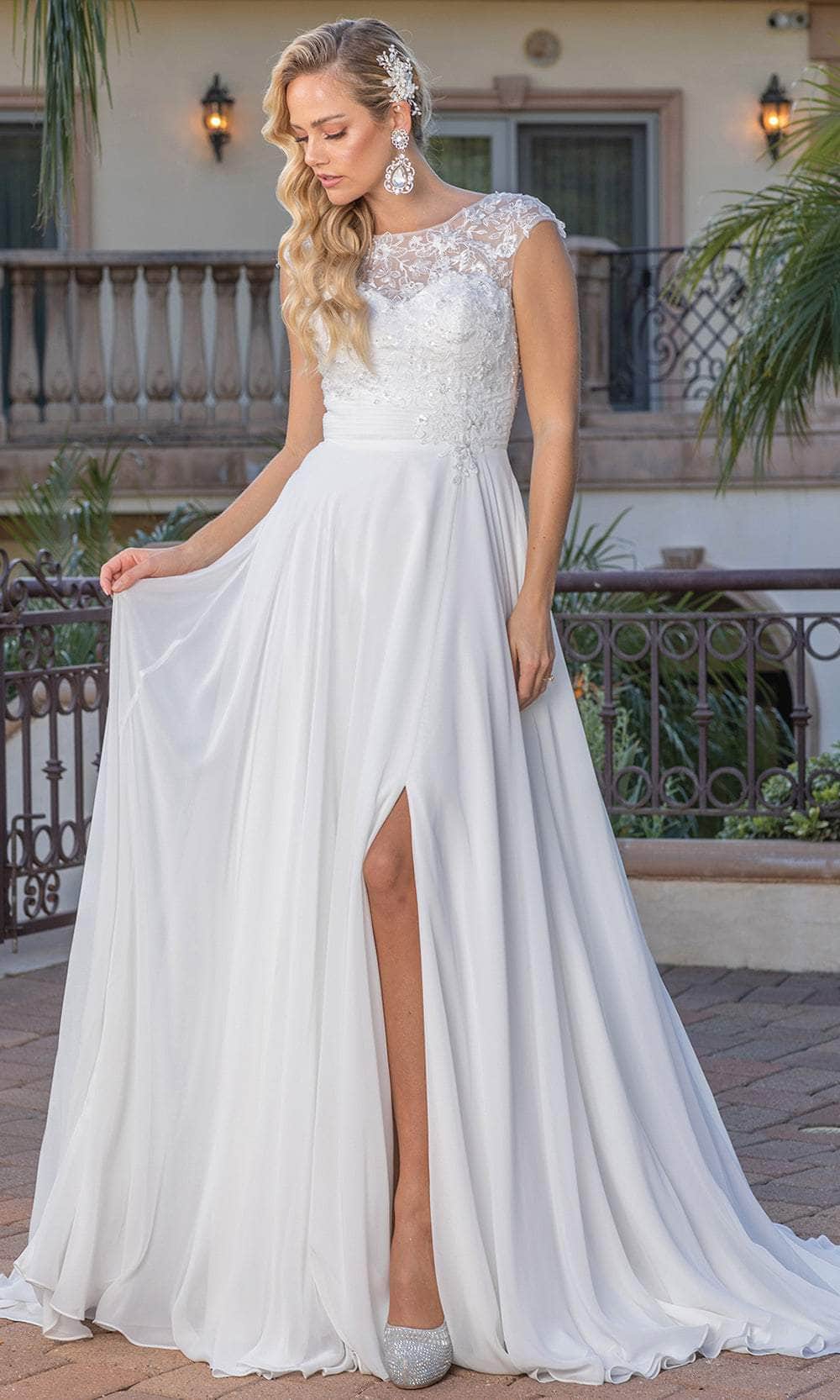 Dancing Queen 0249 - Cap Sleeve Embroidered Wedding Dress S / Off White - Shop Dancing Queen Dresses On Couture Candy at CoutureCandy.com Dancing Queen 0249 - Cap Sleeve Embroidered Wedding Dress S / Off White - Shop Dancing Queen Dresses On Couture Candy at CoutureCandy.com