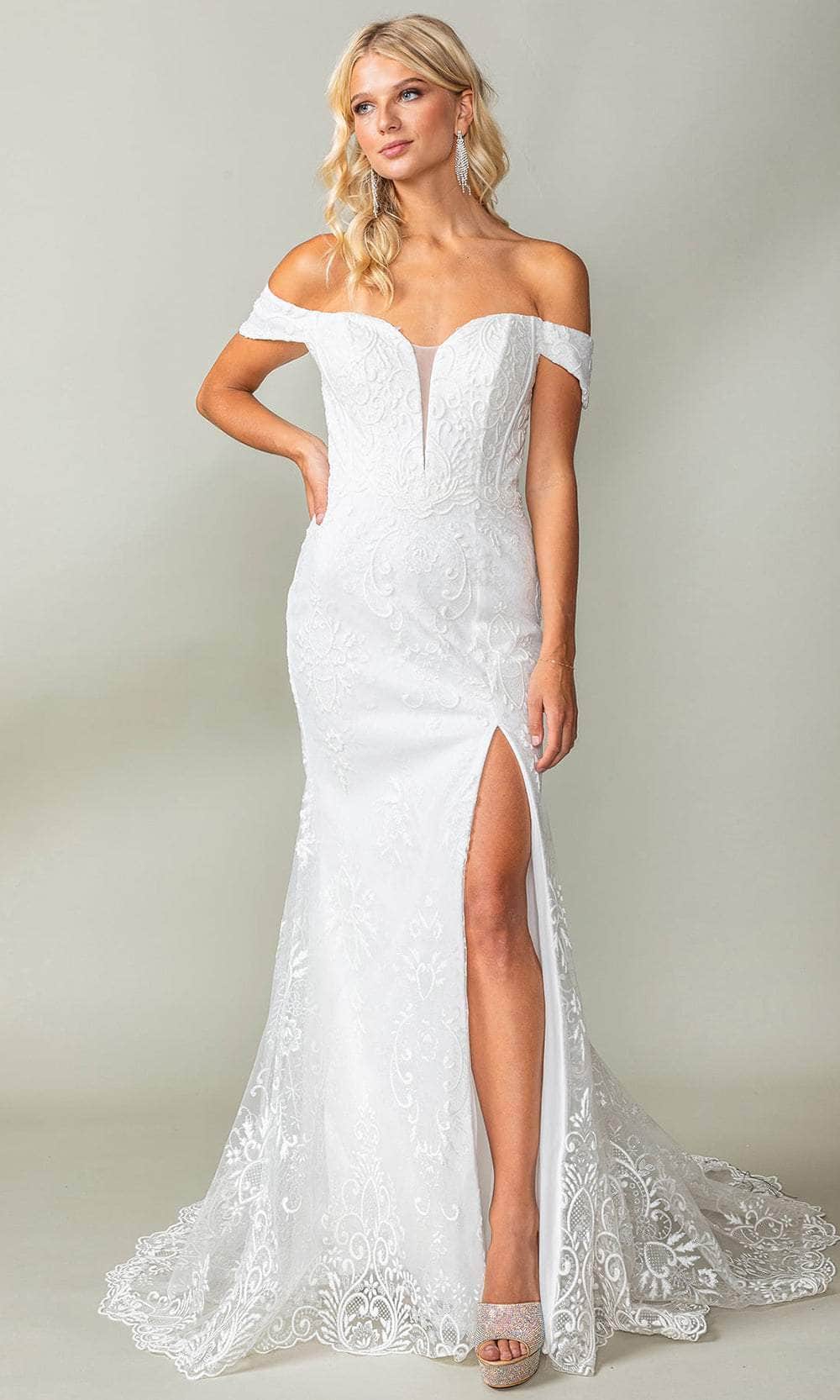 Dancing Queen 0273 - Off-Shoulder Embroidered Wedding Dress M / Off White - Shop Dancing Queen dresses on Couture Candy at CoutureCandy.com Dancing Queen 0273 - Off-Shoulder Embroidered Wedding Dress M / Off White - Shop Dancing Queen dresses on Couture Candy at CoutureCandy.com