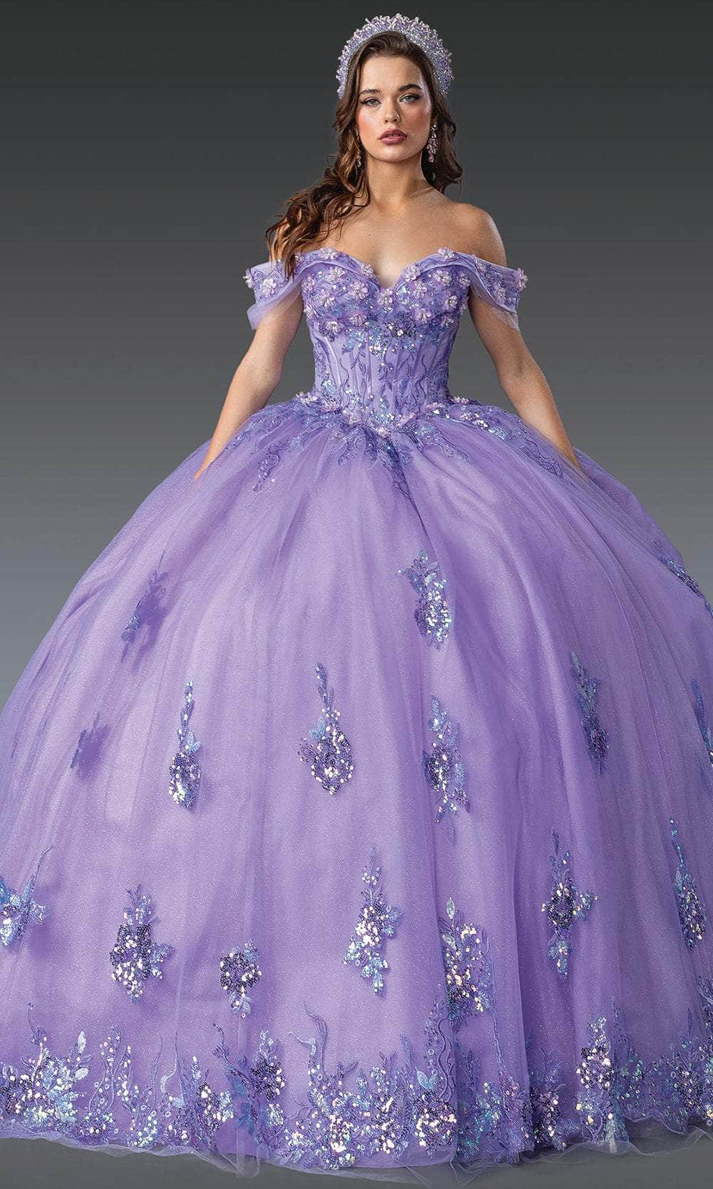 Dancing Queen 1929 Long Quinceanera Dress Lilac / Medium Dancing Queen 1929 Long Quinceanera Dress Lilac / Medium