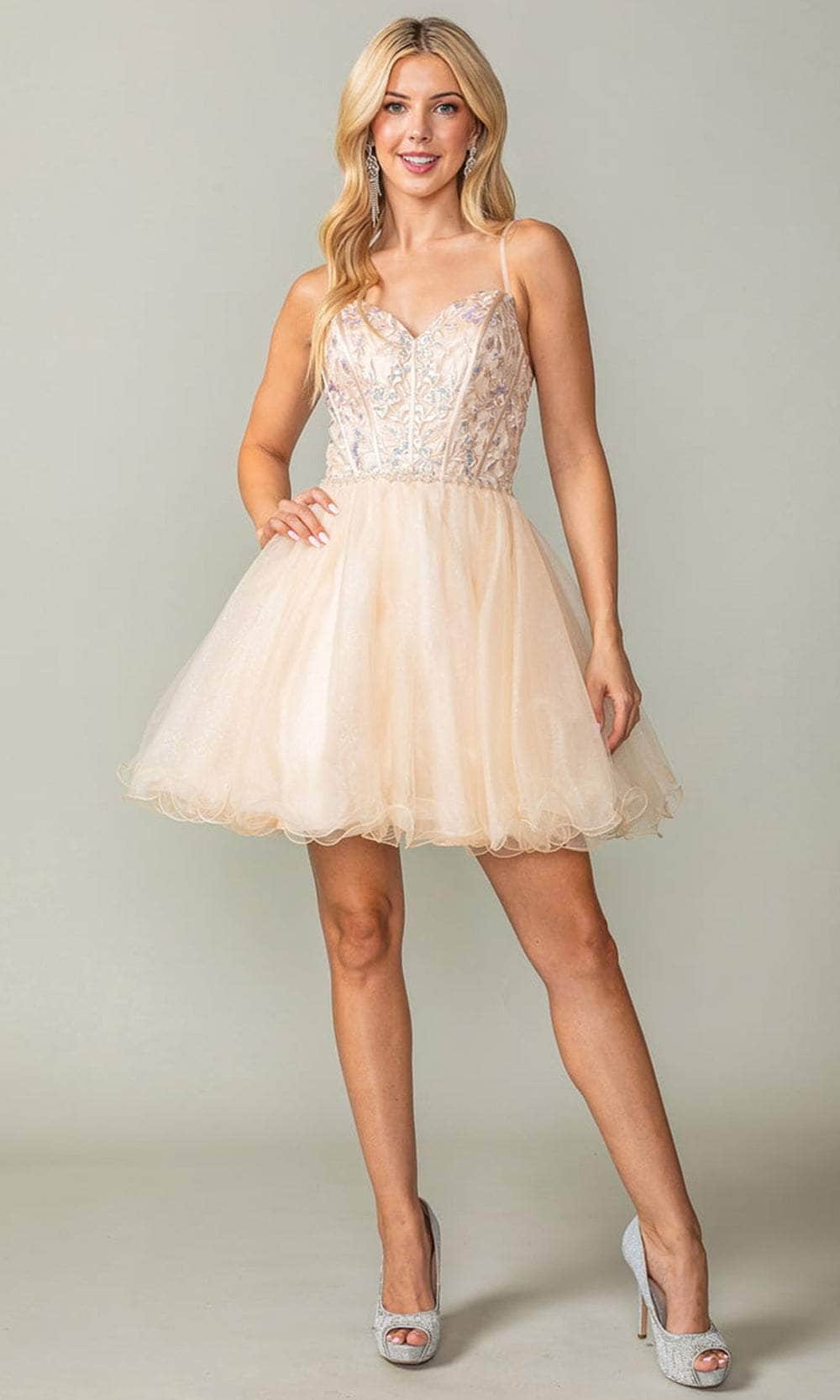 Dancing Queen 3352 - Embroidered Bodice Cocktail Dress Couture Candy Dancing Queen 3352 - Embroidered Bodice Cocktail Dress Couture Candy