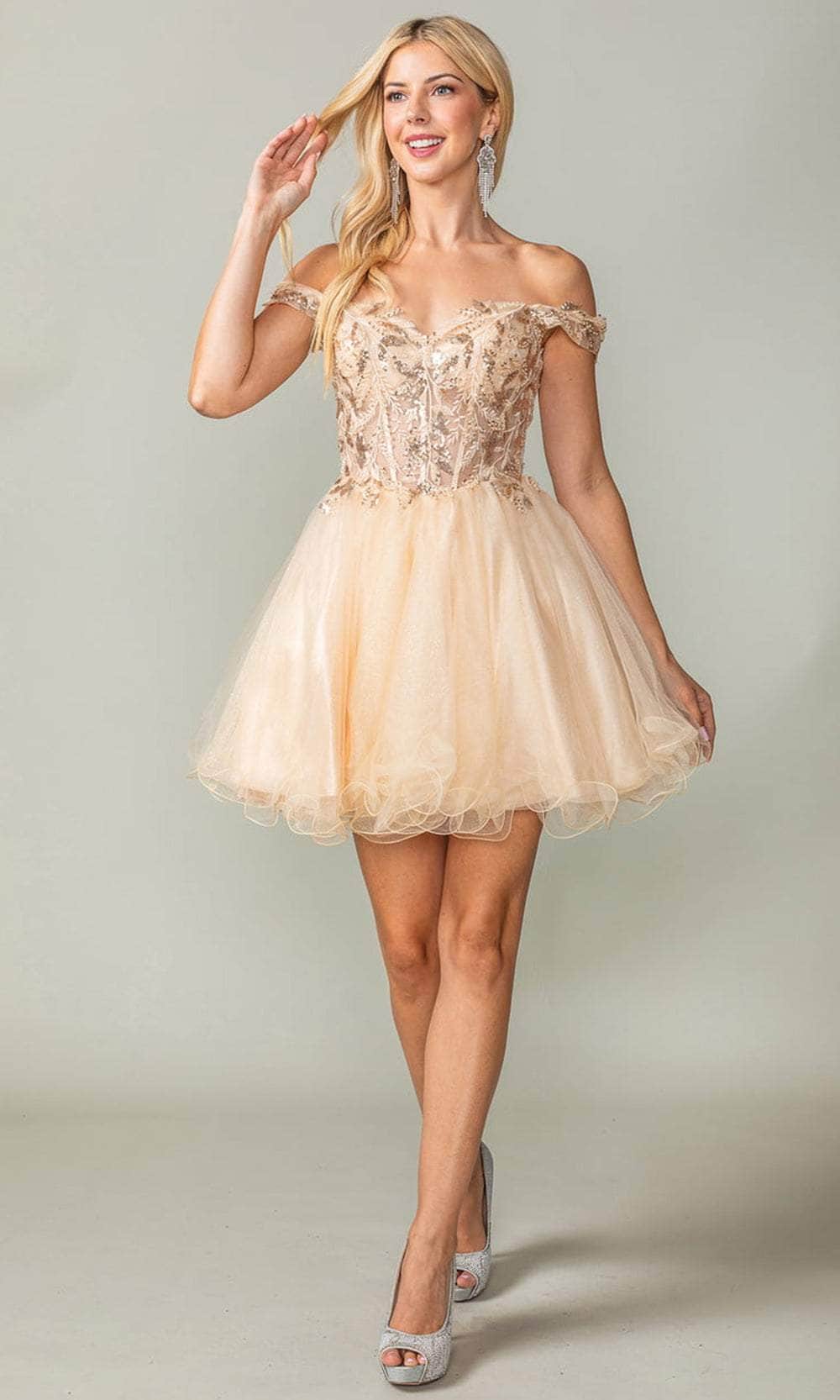 Dancing Queen 3378 - Embroidered A-Line Cocktail Dress Couture Candy Dancing Queen 3378 - Embroidered A-Line Cocktail Dress Couture Candy