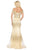 Dancing Queen 4071 - Cap Sleeve Mermaid Prom Gown Prom Dresses XS / Gold