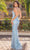 Dancing Queen 4357 - Deep V-Neck Embroidered Prom Gown Prom Dresses XL / Blue