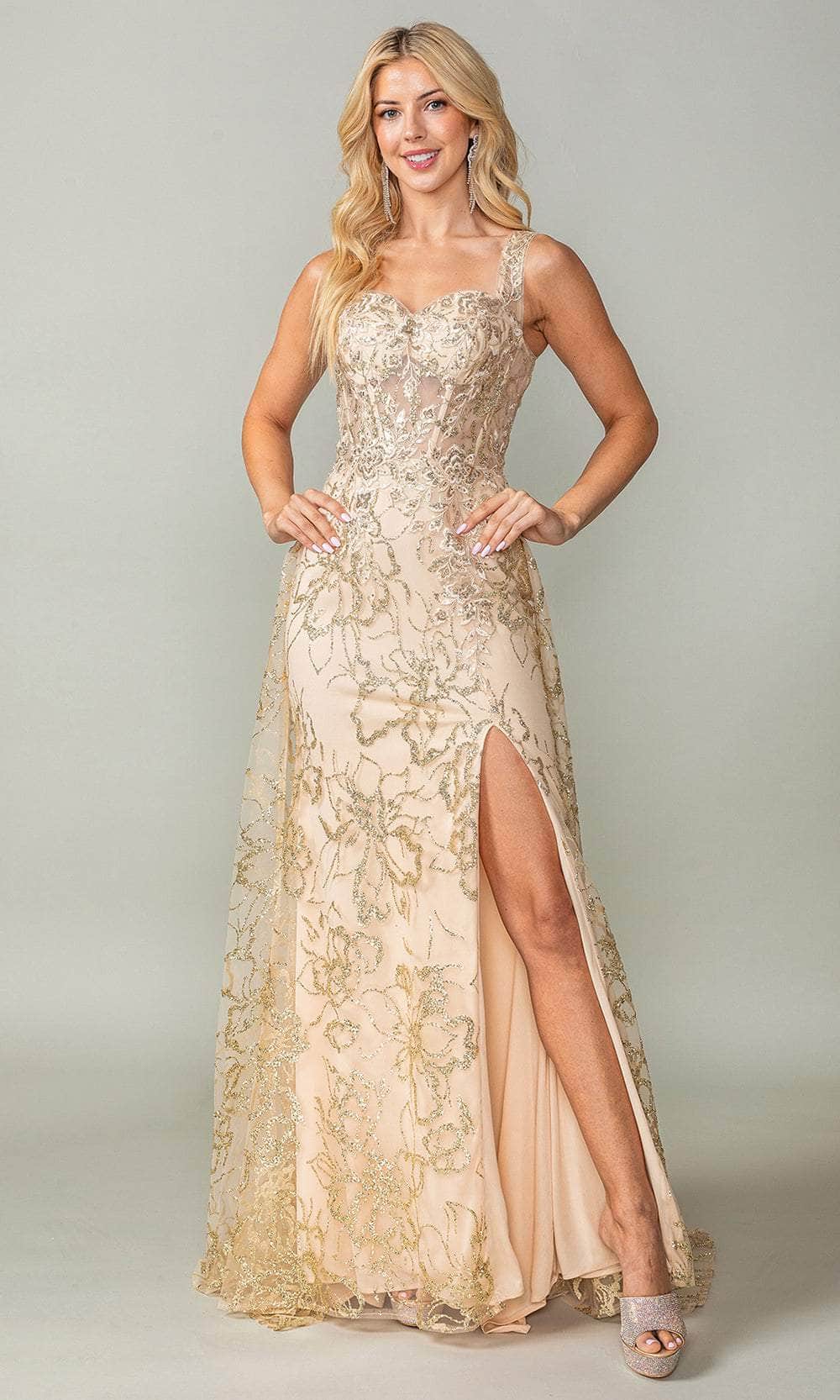 Dancing Queen 4379 - Floral Glitter Print Prom Dress XS / Gold - Shop Dancing Queen dresses on Couture Candy at CoutureCandy.com Dancing Queen 4379 - Floral Glitter Print Prom Dress XS / Gold - Shop Dancing Queen dresses on Couture Candy at CoutureCandy.com
