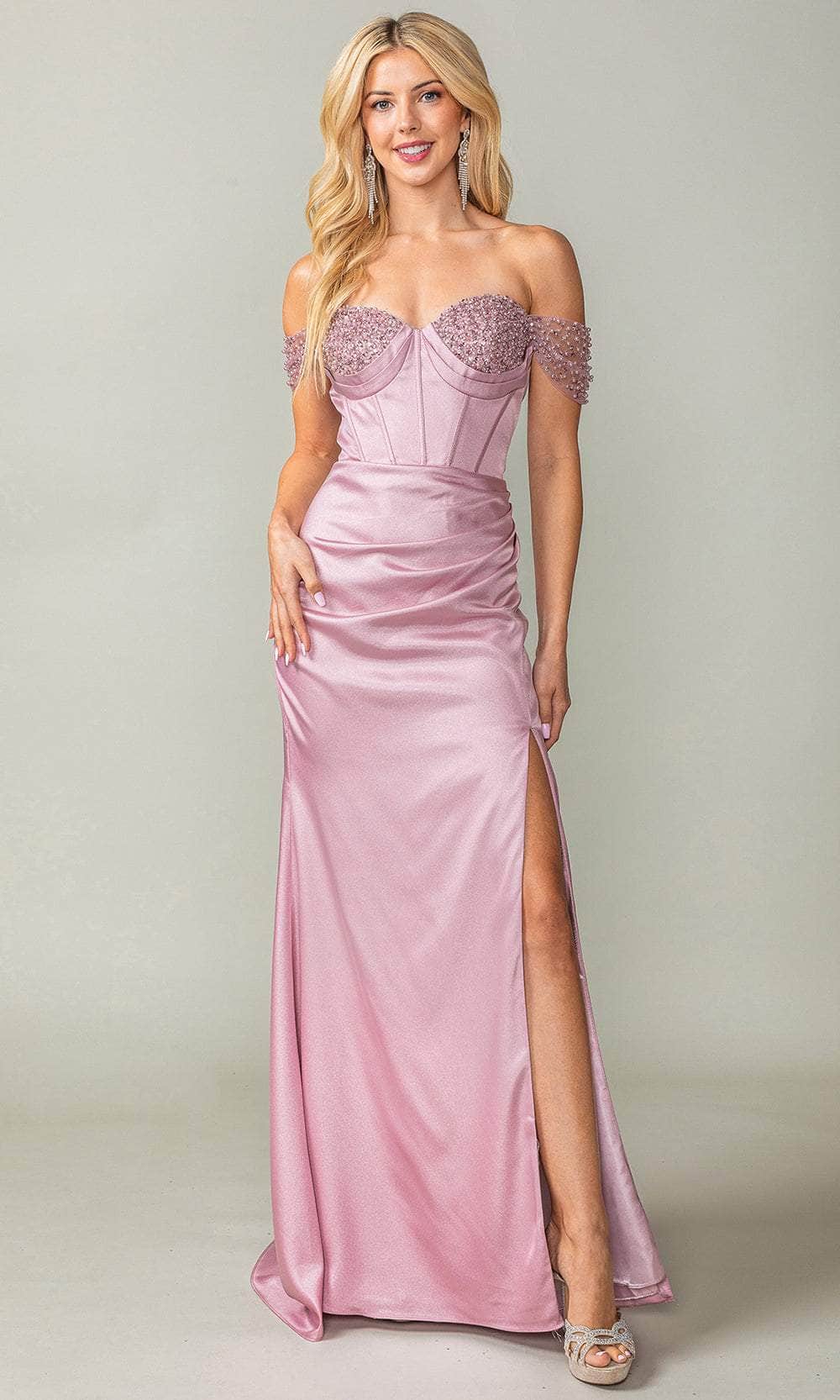 beaded bust prom dress Long Formal Prom Fitted Beaded Dress by Andrea & Leo A1257