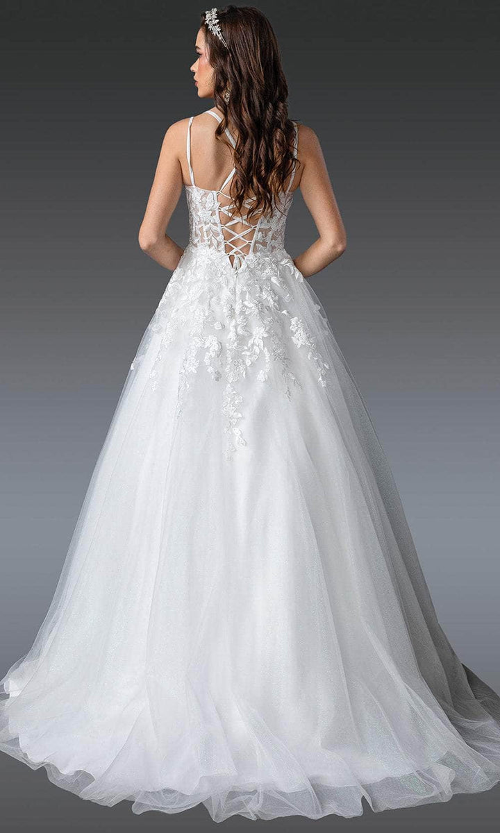 OKBBN's eye-catching long embroidered lace corset A-line dance dress