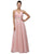 Dancing Queen Bridal 9539 - Illusion Back Ruched Long Dress Wedding Dresses XS / Blush