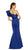 Dave & Johnny A8568 - Asymmetrical Neck Evening Gown With Slit Prom Dresses