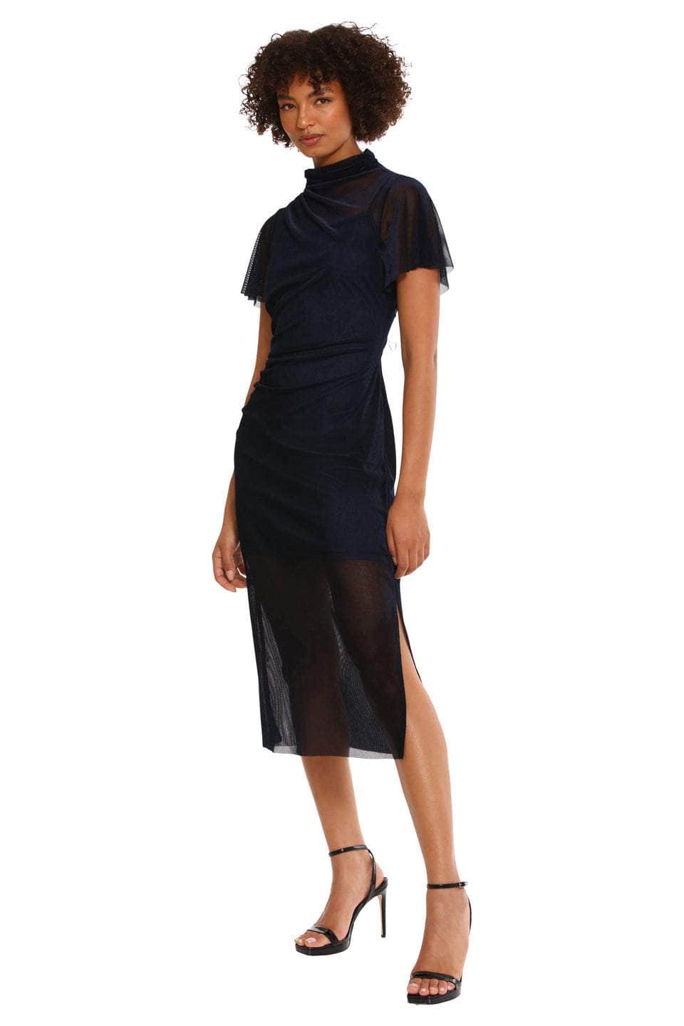 Donna Morgan D9159M - Ruched Illusion High Neck Evening Dress 6 / Navy - Shop Donna Morgan dresses on Couture Candy at CoutureCandy.com Donna Morgan D9159M - Ruched Illusion High Neck Evening Dress 6 / Navy - Shop Donna Morgan dresses on Couture Candy at CoutureCandy.com