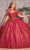 Elizabeth K GL3179 - Floral Off-Shoulder Ballgown Special Occasion Dress XS / Burgundy