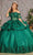 Elizabeth K GL3180 - Illusion Off-Shoulder Ballgown Special Occasion Dress XS / Hunter Green