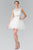 Elizabeth K GS1427 - Lace Illusion Bodice Cocktail Dress Bridesmaid Dresses XL / Navy