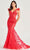 Ellie Wilde EW35009 - Feather Trumpet Evening Dress Evening Dresses 00 / Strawberry
