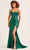Ellie Wilde EW35028 - Pleated Floral Evening Dress Evening Dresses 00 / Emerald
