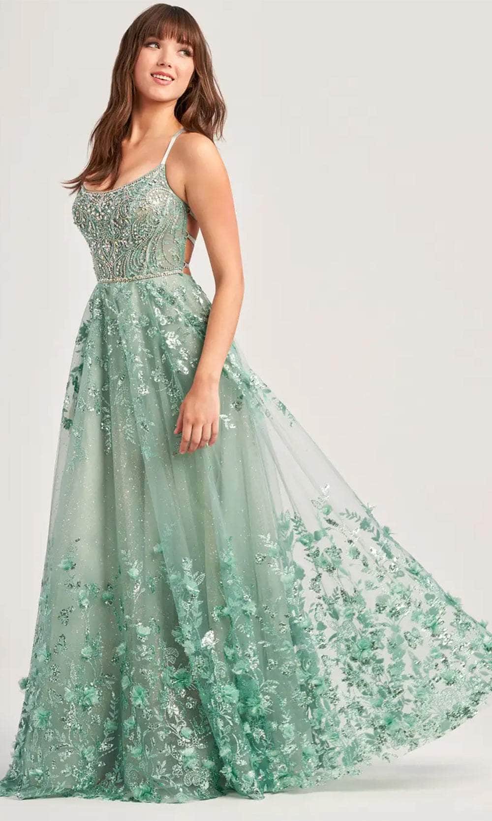 Ellie Wilde EW35240 - Scoop Neck Lace-Up Back Prom Gown Couture Candy Ellie Wilde EW35240 - Scoop Neck Lace-Up Back Prom Gown Couture Candy