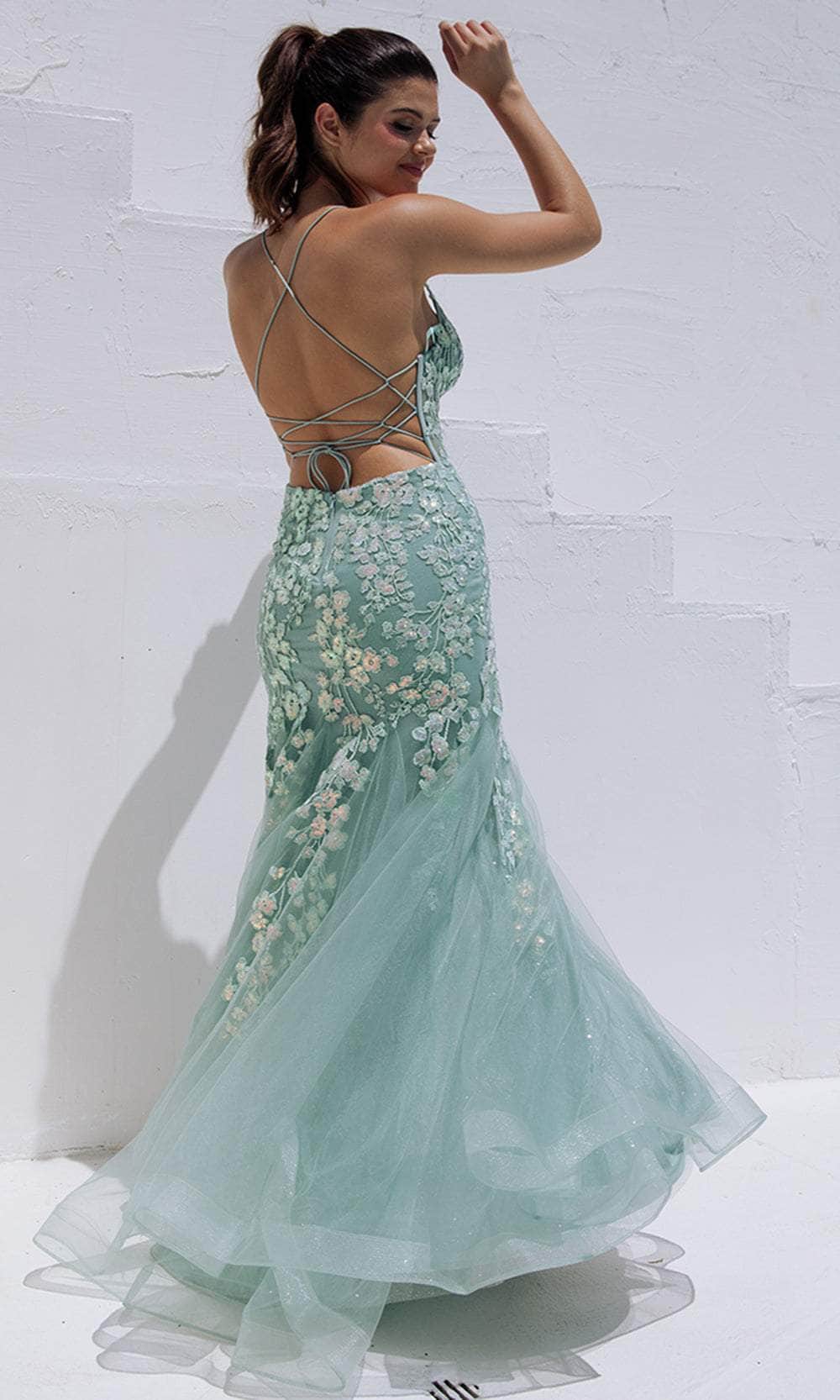 Strappy-Back Long Mermaid Prom Dress with Sequins Lilac / Small Strappy-Back Long Mermaid Prom Dress with Sequins Lilac / Small