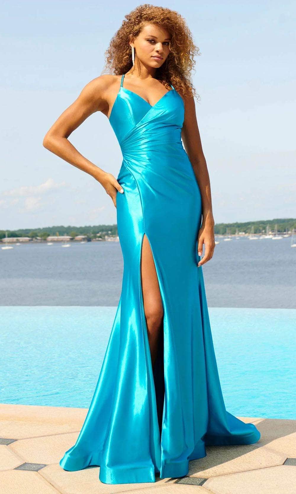 Faviana 11051 Surplice V-Neck Mermaid Prom Gown – Couture Candy