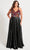 Faviana 9558 - Floral Sequined V-Neck Prom Gown Special Occasion Dress