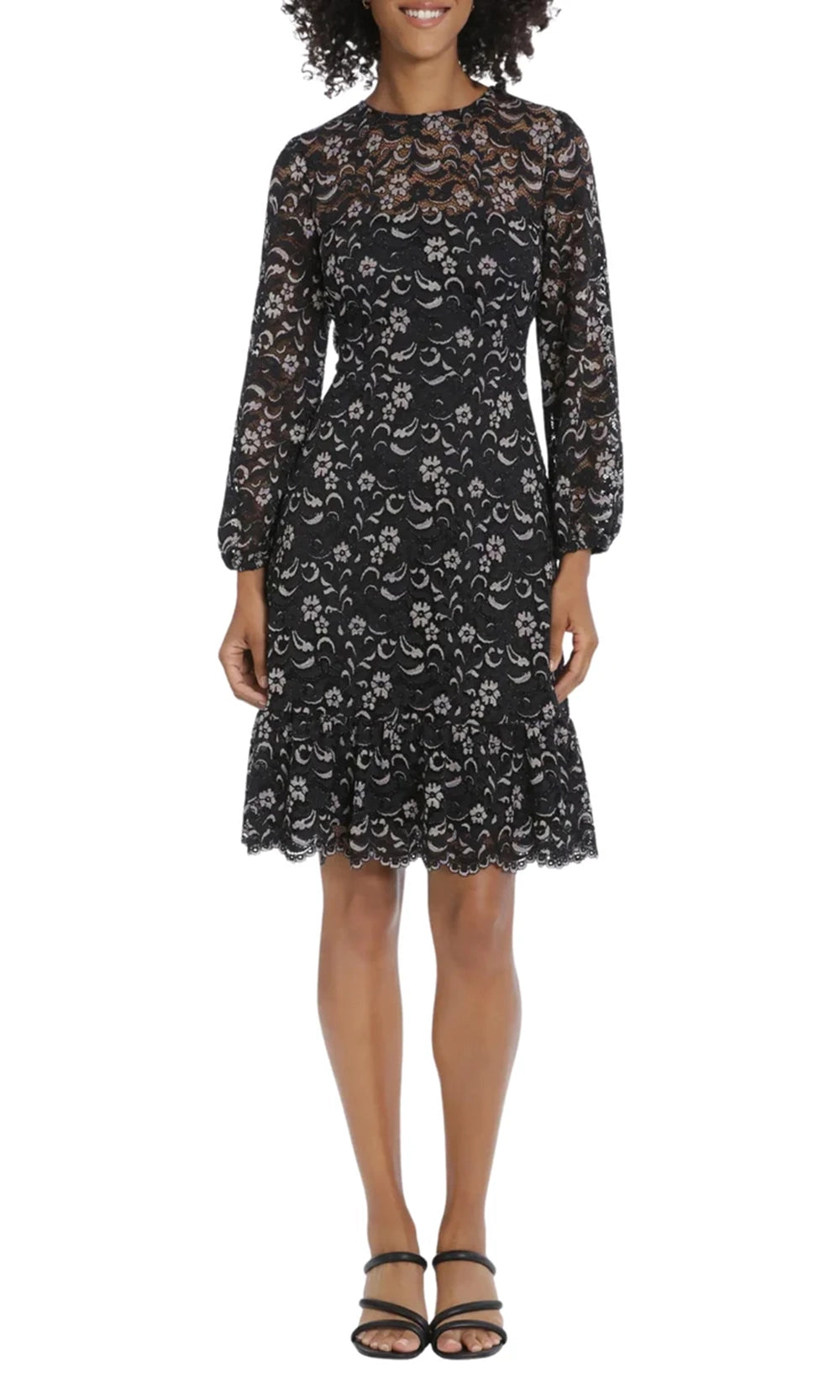 Maggy London G5791M - Lace Sheath Dress with Scalloped Hem Maggy London G5791M - Lace Sheath Dress with Scalloped Hem