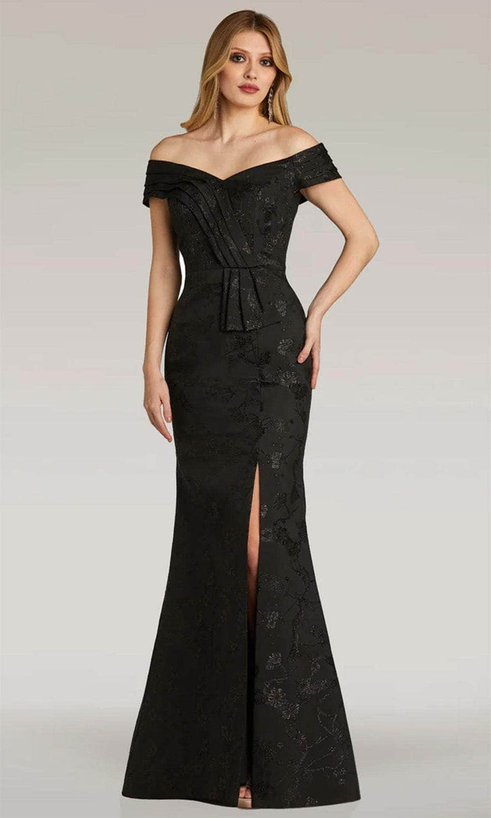 Gia Franco 12252 - Pleat Detailed Evening Dress Prom Dresses 2 / Black