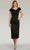 Gia Franco 12282 - Tea Length Fitted Dress Holiday Dresses 2 / Black
