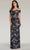Gia Franco 12371 - Off Shoulder Sheath Evening Dress Evening Dresses 2 / Navy