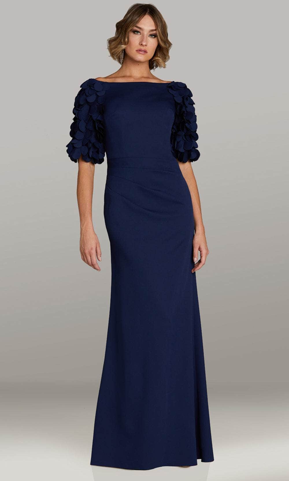 formal dress with elbow length sleeves May Queen MQ1859