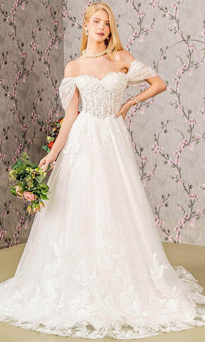 Embellished Shoulder Straps A-Line Wedding Gown GLS by Gloria - GL3662