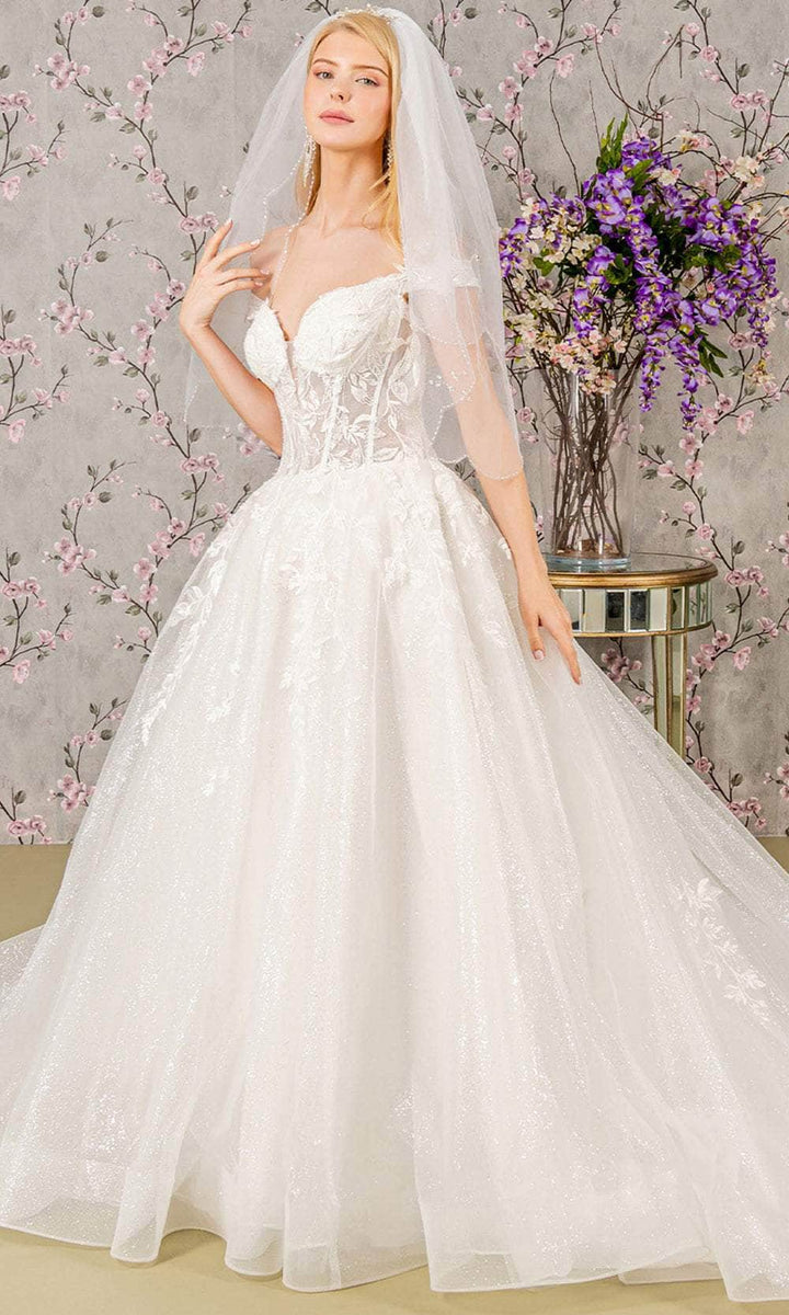 GLS by Gloria GL1803: Embroidered Off-the-Shoulder Gown for Timeless Elegance