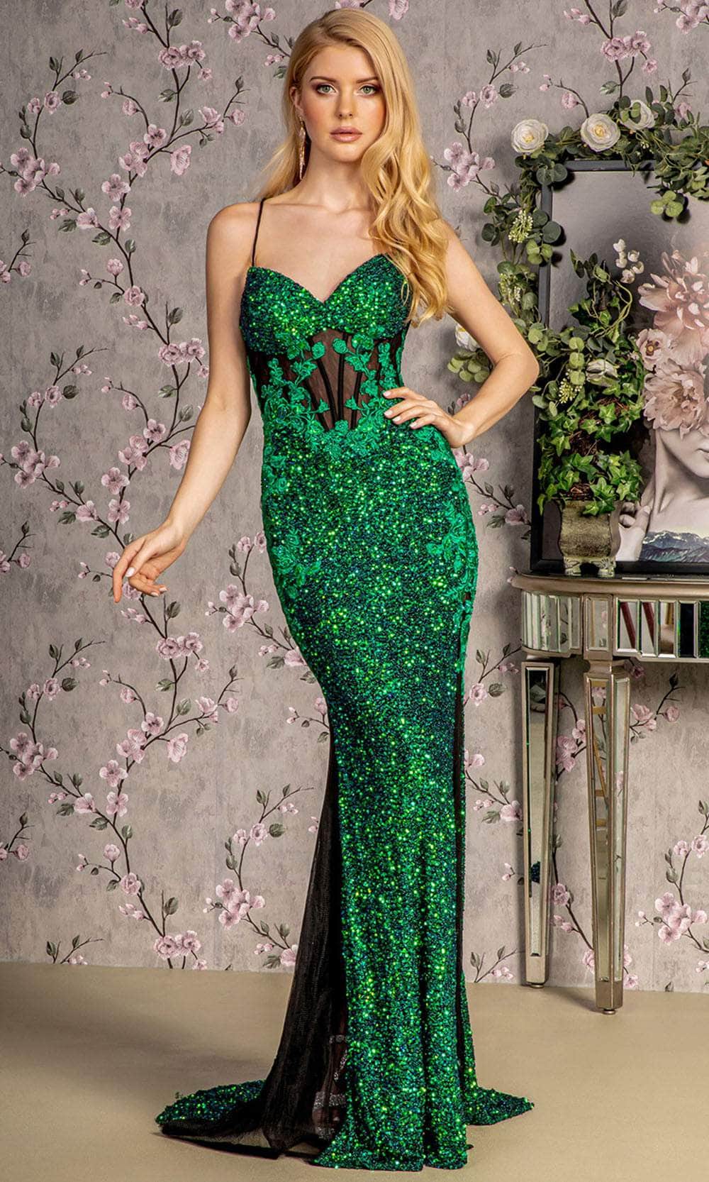 GLS by Gloria GL3217 Prom Dress - Green/Black | NewYorkDress GLS by Gloria GL3217 Prom Dress - Green/Black | NewYorkDress