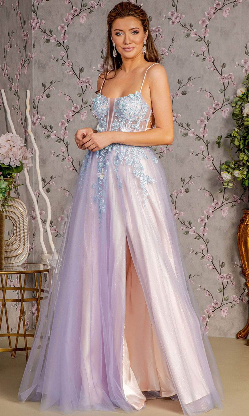prom dress with butterfly back Ellie Wilde Butterfly Beaded Long Prom Dress