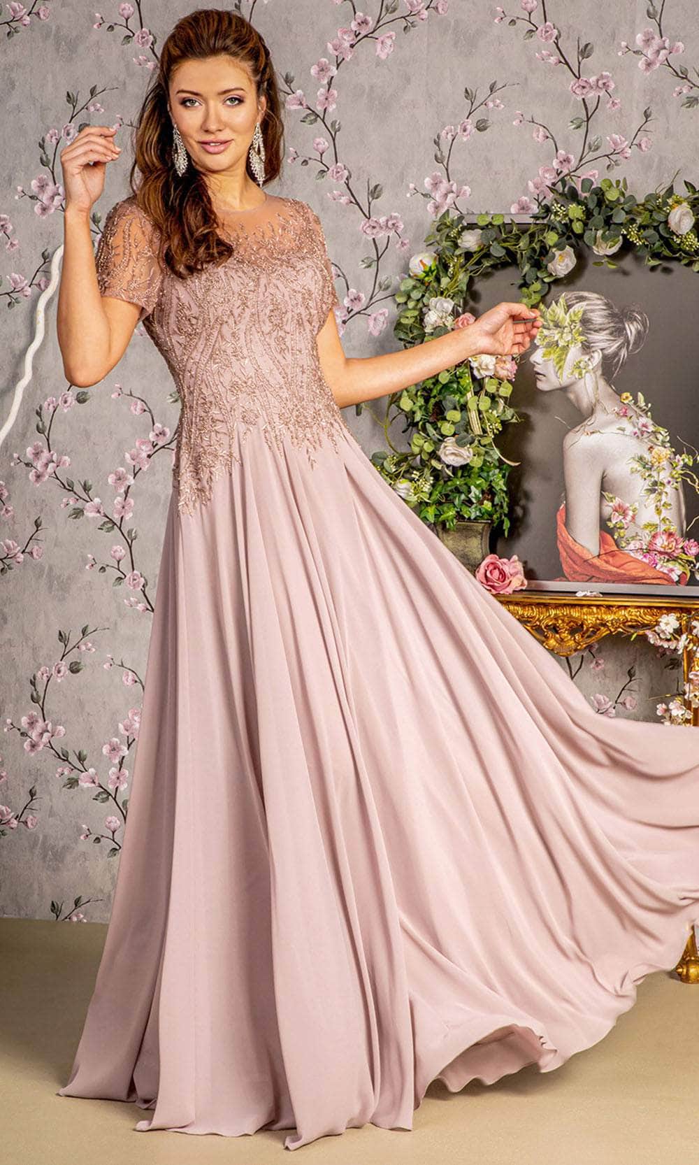 beaded embroidered prom dress Primavera Couture Long Beaded Strapless Prom Dress 4331 Pink / 14