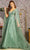 GLS by Gloria GL3494 - Plunging V-Neck A-Line Evening Dress Evening Dresses S / Sage