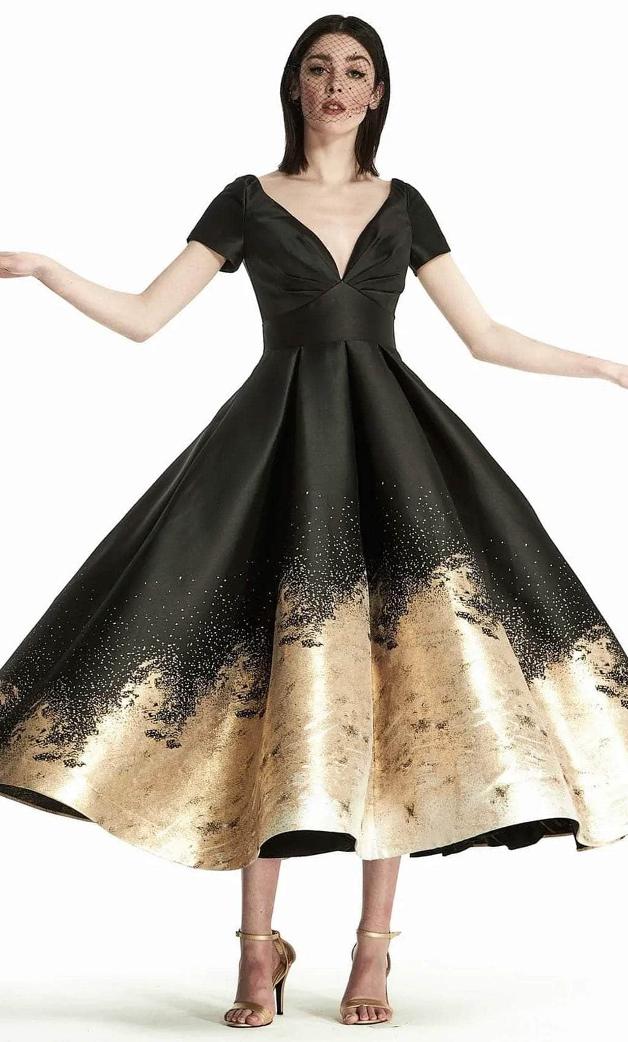 Hynes Park M443 - Deep V-Neck Pleated Prom Dress 6 / Navy/Gold - Shop Hynes Park Dresses On Couture Candy at CoutureCandy.com Hynes Park M443 - Deep V-Neck Pleated Prom Dress 6 / Navy/Gold - Shop Hynes Park Dresses On Couture Candy at CoutureCandy.com