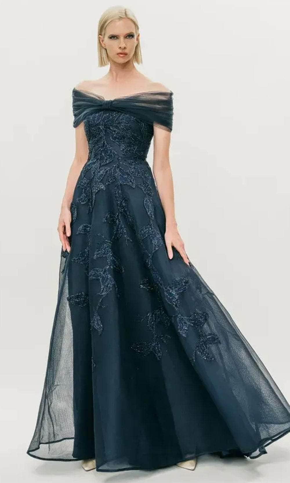 Hynes Park M565 - Fitted Embroidered Prom Gown 18 / Navy - Shop Hynes Park dresses on Couture Candy at CoutureCandy.com Hynes Park M565 - Fitted Embroidered Prom Gown 18 / Navy - Shop Hynes Park dresses on Couture Candy at CoutureCandy.com