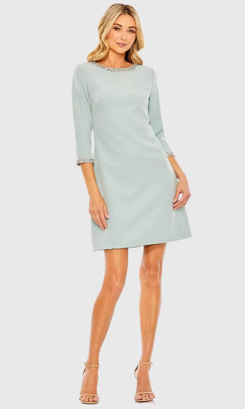 Mac Duggal Women's A-Line Embellished Cocktail Dress - Seafoam Mac Duggal Women's A-Line Embellished Cocktail Dress - Seafoam