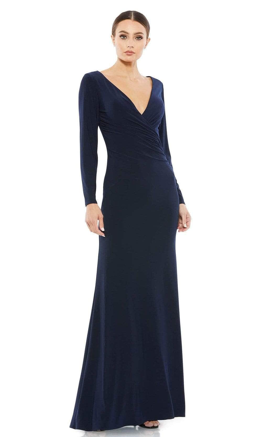 Ieena Duggal - 26573 Long Sleeve Sheath Evening Gown 8 / Midnight Ieena Duggal - 26573 Long Sleeve Sheath Evening Gown 8 / Midnight