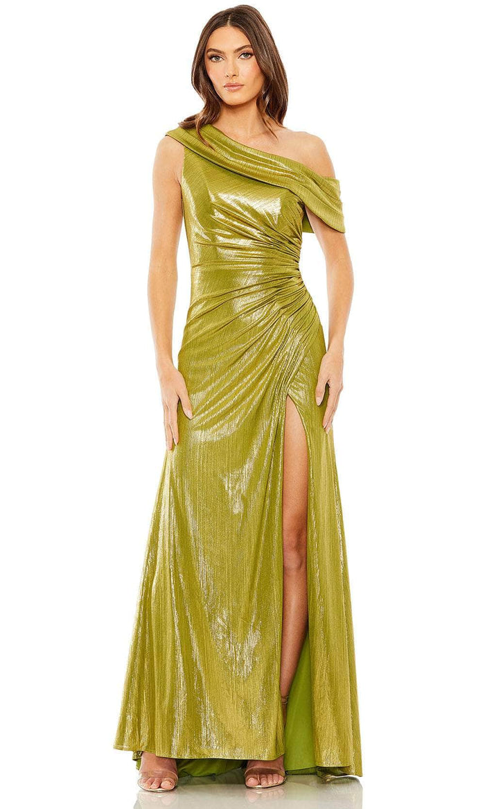 Ieena Duggal 27152 - Metallic Sheath Evening Dress Special Occasion Dress 0 / Apple Green
