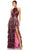 Ieena Duggal 30763 - Pleated Metallic Evening Dress Special Occasion Dress 2 / Rose
