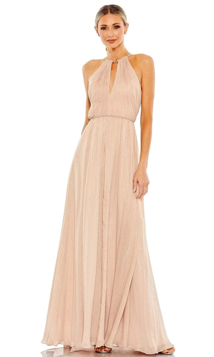 Ieena Duggal 55822 - Sleeveless Cutout Evening Dress Evening Dresses 2 / Nude