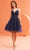 J'Adore Dresses J22080 - Glittery Deep Necklined Dress Embroidery Dress 2 / Navy