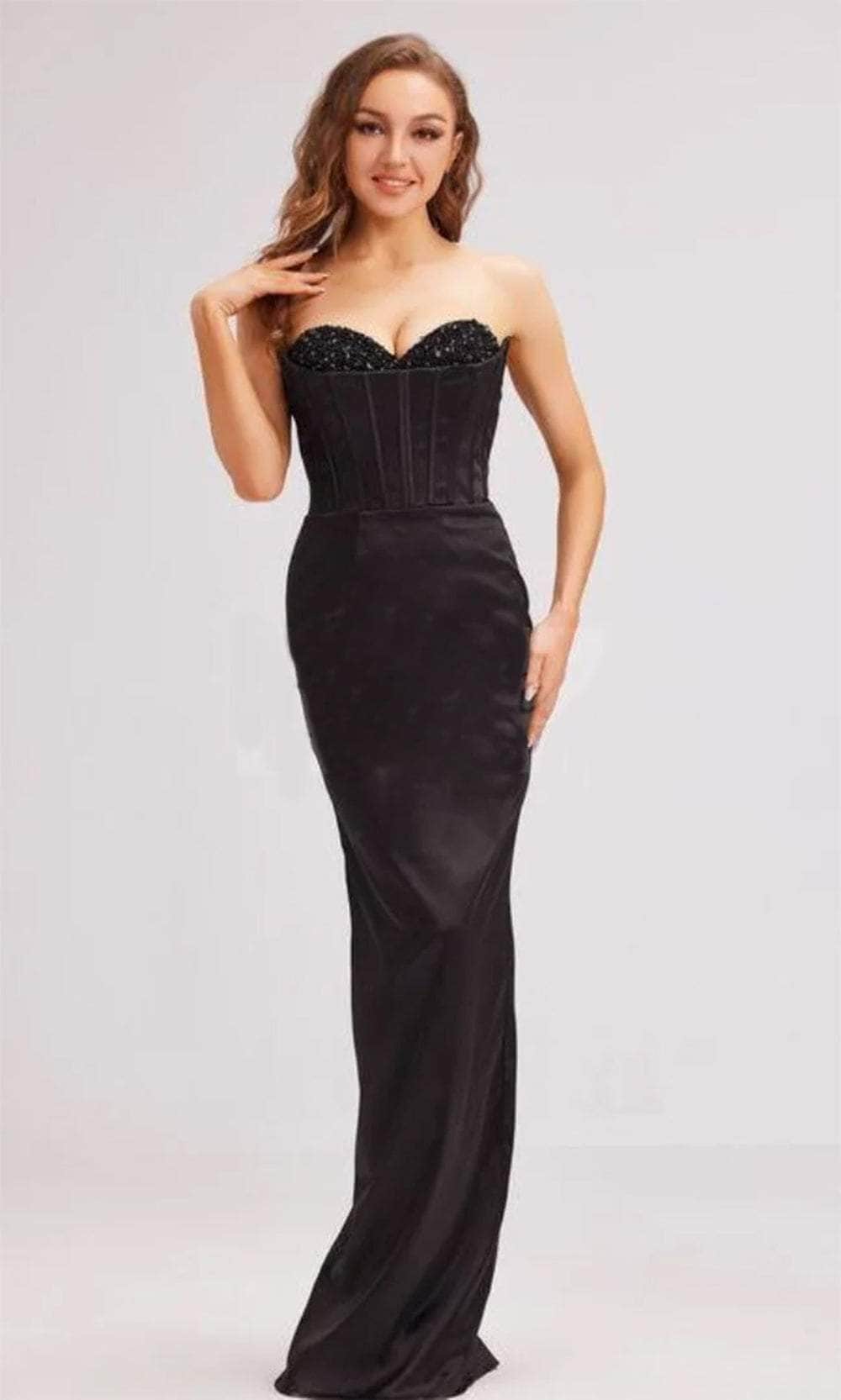 J'Adore Dresses J23011 - Beaded Strapless Corset Evening Gown Couture Candy J'Adore Dresses J23011 - Beaded Strapless Corset Evening Gown Couture Candy