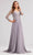 J'Adore Dresses J23037 - Long Sleeve Embroidered Evening Dress Special Occasion Dress 2 / Grey
