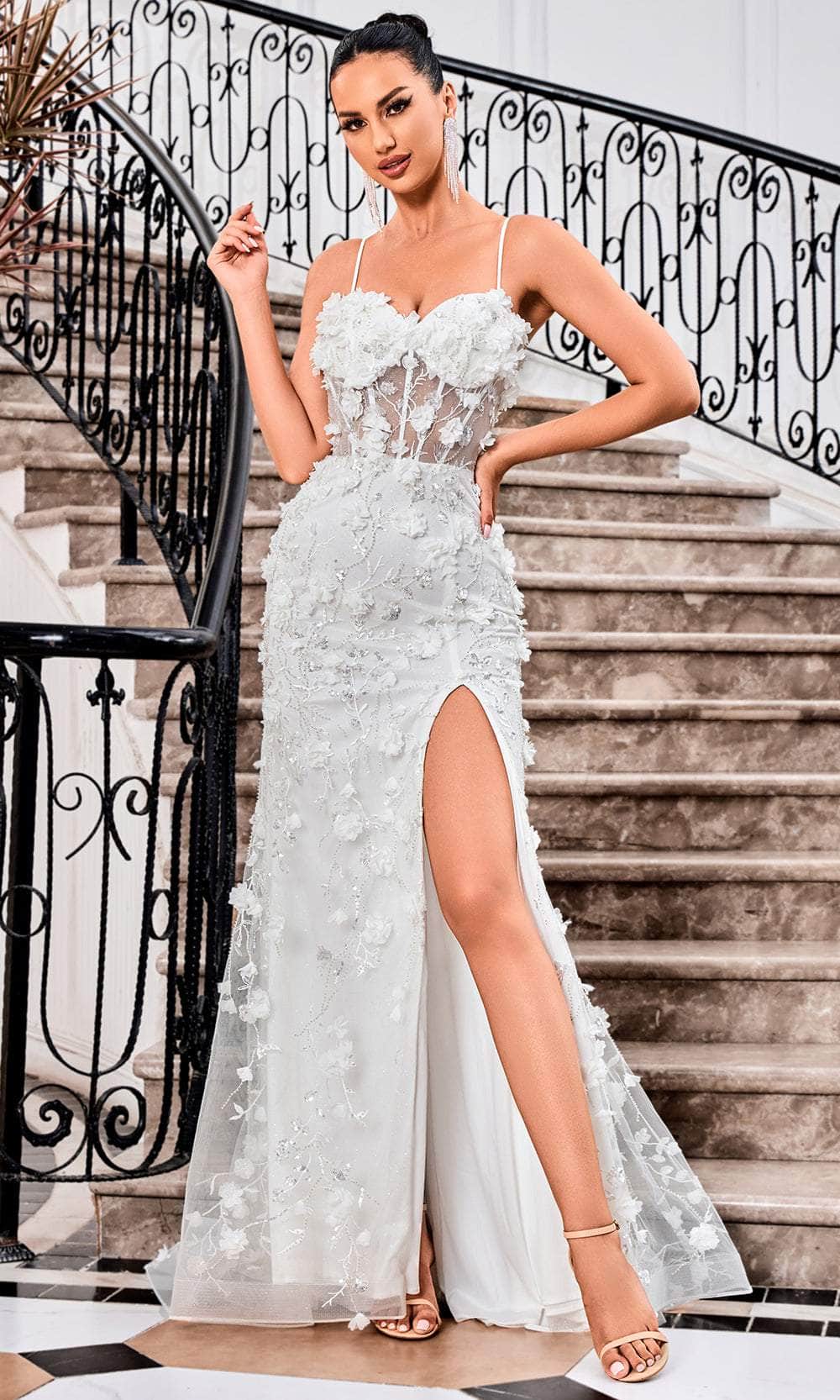 J'Adore Dresses J24002 - High Slit Trumpet Prom Dress 18 / Ivory - Shop J'Adore Dresses Dresses On Couture Candy at CoutureCandy.com J'Adore Dresses J24002 - High Slit Trumpet Prom Dress 18 / Ivory - Shop J'Adore Dresses Dresses On Couture Candy at CoutureCandy.com
